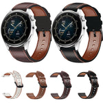 Per Huawei Watch GT 3 46mm / GT Runner 22mm Cinturino in vera pelle con cuciture tricolori