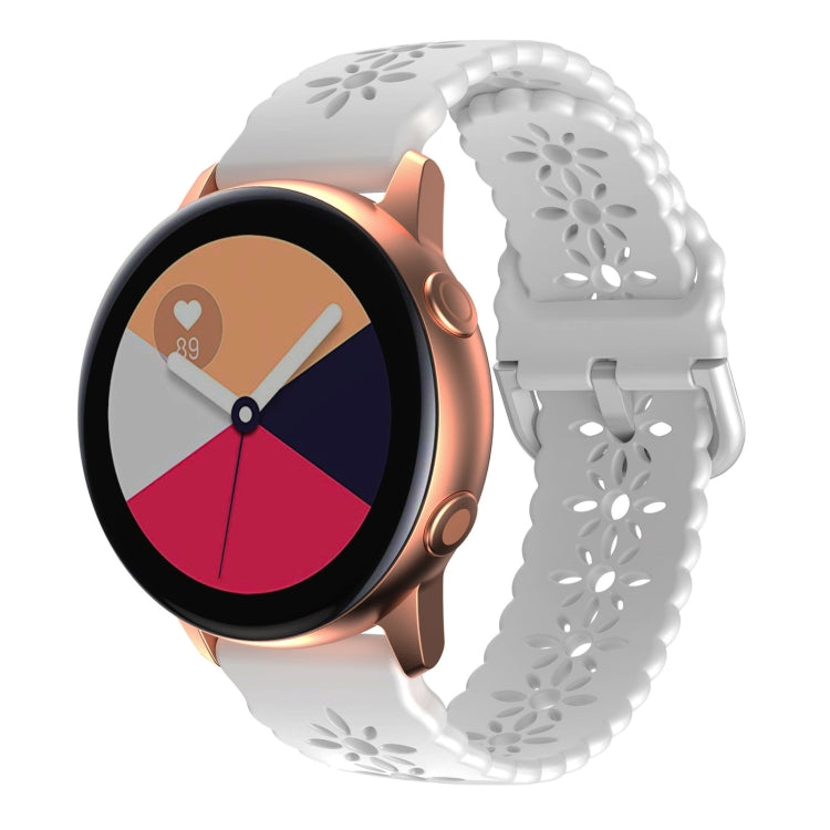 Cinturino in silicone scavato con fiore di prugna, For Samsung Galaxy Watch4 20mm, For Huawei Watch GT 3 Pro 22mm