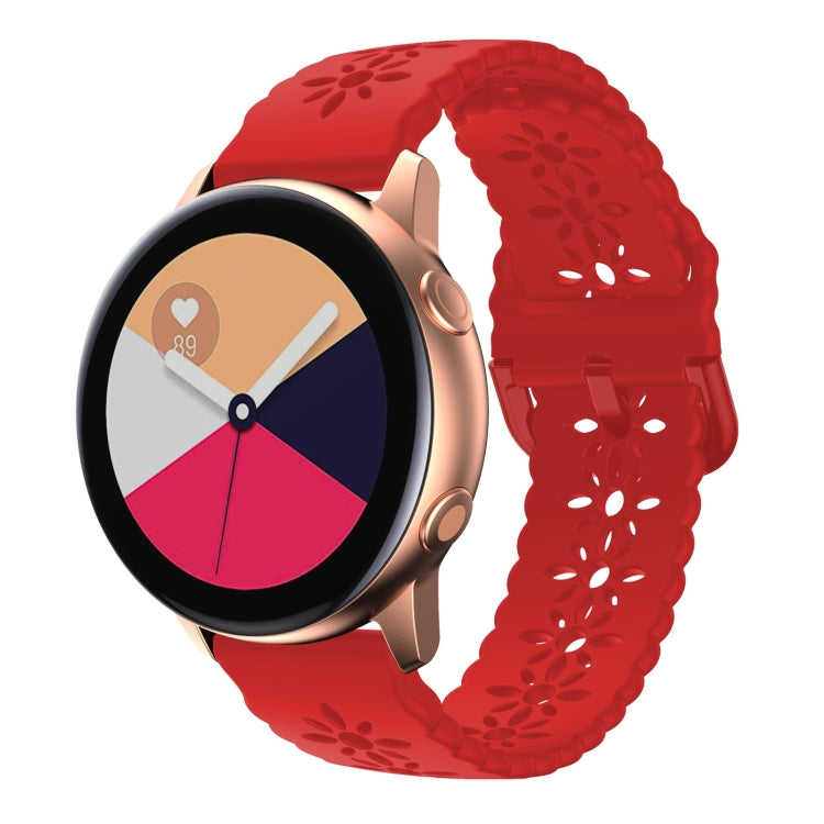 Cinturino in silicone scavato con fiore di prugna, For Samsung Galaxy Watch4 20mm, For Huawei Watch GT 3 Pro 22mm