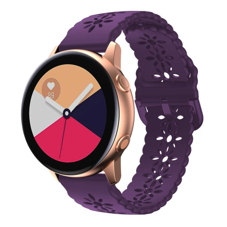 Cinturino in silicone scavato con fiore di prugna, For Samsung Galaxy Watch4 20mm, For Huawei Watch GT 3 Pro 22mm