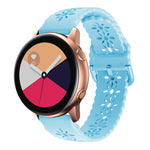 Cinturino in silicone scavato con fiore di prugna, For Samsung Galaxy Watch4 20mm, For Huawei Watch GT 3 Pro 22mm