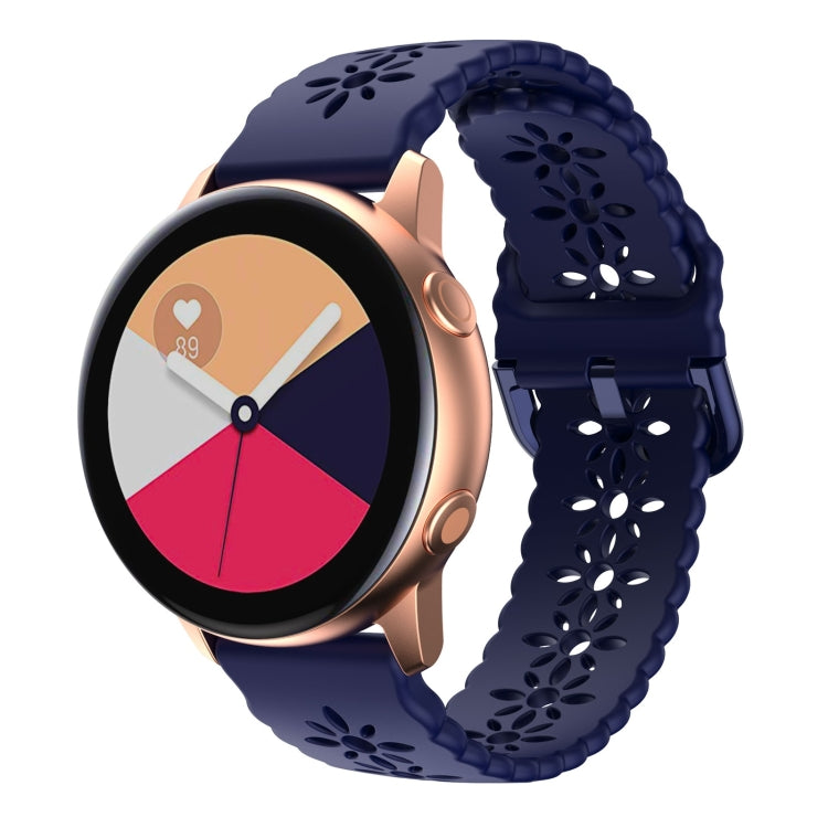 Cinturino in silicone scavato con fiore di prugna, For Samsung Galaxy Watch4 20mm, For Huawei Watch GT 3 Pro 22mm