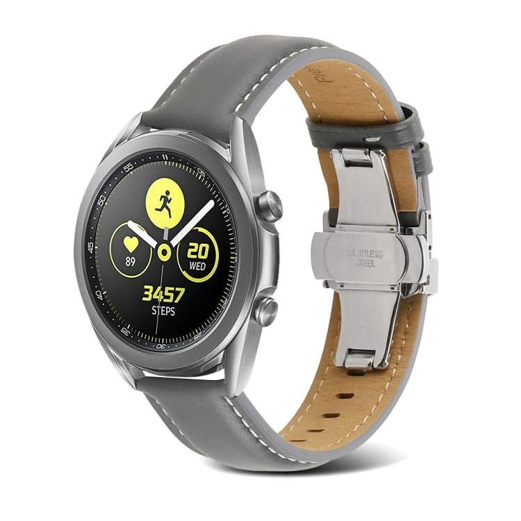 Cinturino per orologio in vera pelle con cuciture a farfalla, For Samsung Galaxy Watch4 20mm, For Huawei Watch GT 3 Pro 22mm