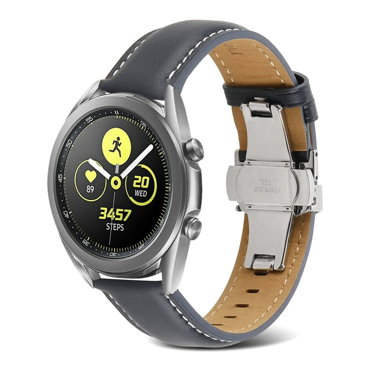 Cinturino per orologio in vera pelle con cuciture a farfalla, For Samsung Galaxy Watch4 20mm, For Huawei Watch GT 3 Pro 22mm