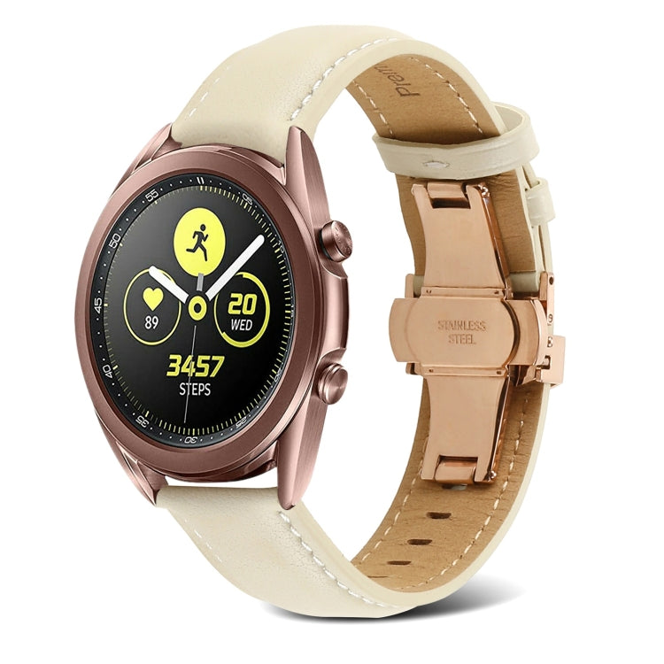 Cinturino per orologio in vera pelle con cuciture a farfalla, For Samsung Galaxy Watch4 20mm, For Huawei Watch GT 3 Pro 22mm