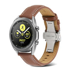 Cinturino per orologio in vera pelle con cuciture a farfalla, For Samsung Galaxy Watch4 20mm, For Huawei Watch GT 3 Pro 22mm