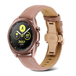 Cinturino per orologio in vera pelle con cuciture a farfalla, For Samsung Galaxy Watch4 20mm, For Huawei Watch GT 3 Pro 22mm