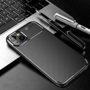 Custodia per cellulare in TPU con trama in fibra di carbonio, For iPhone 14 Pro, For iPhone 14 Pro Max, For iPhone 14, For iPhone 14 Plus