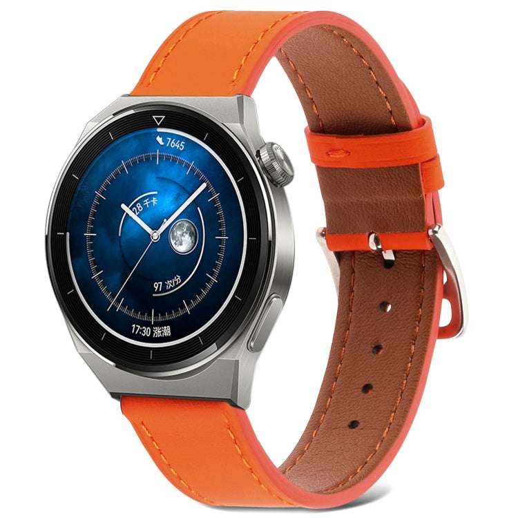Cinturino per orologio in vera pelle tinta unita, For Samsung Galaxy Watch4 20mm, For Huawei Watch GT 3 Pro 22mm