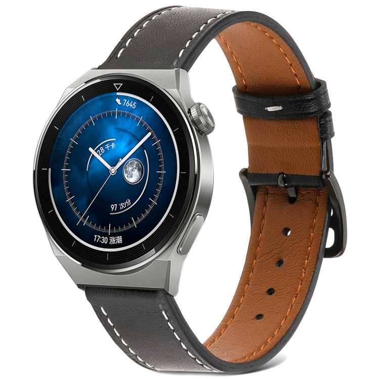Cinturino per orologio in vera pelle tinta unita, For Samsung Galaxy Watch4 20mm, For Huawei Watch GT 3 Pro 22mm