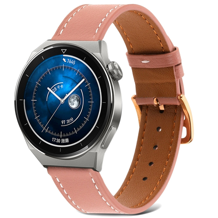 Cinturino per orologio in vera pelle tinta unita, For Samsung Galaxy Watch4 20mm, For Huawei Watch GT 3 Pro 22mm
