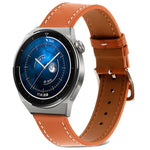 Cinturino per orologio in vera pelle tinta unita, For Samsung Galaxy Watch4 20mm, For Huawei Watch GT 3 Pro 22mm
