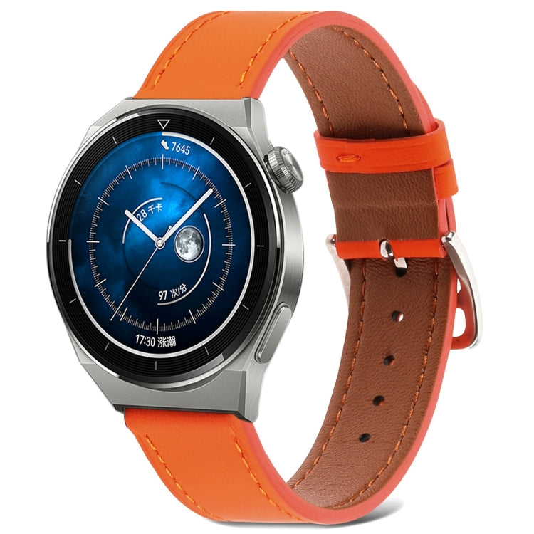Cinturino per orologio in vera pelle tinta unita, For Samsung Galaxy Watch4 20mm, For Huawei Watch GT 3 Pro 22mm
