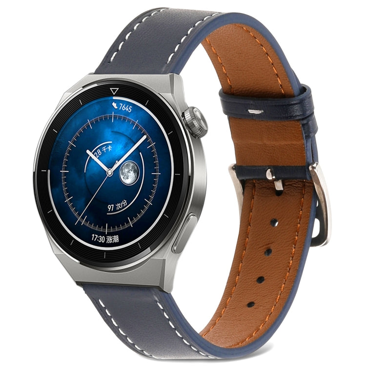 Cinturino per orologio in vera pelle tinta unita, For Samsung Galaxy Watch4 20mm, For Huawei Watch GT 3 Pro 22mm