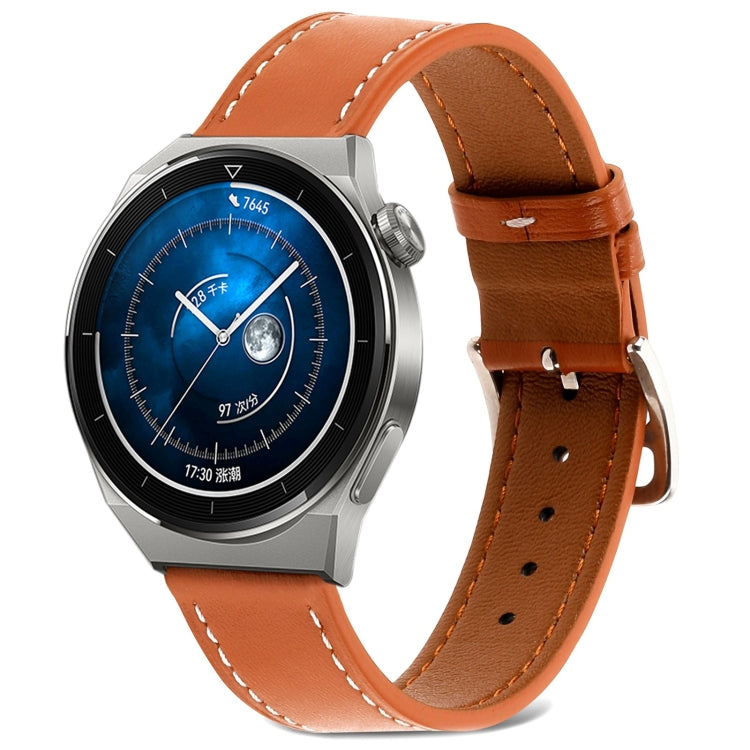 Cinturino per orologio in vera pelle tinta unita, For Samsung Galaxy Watch4 20mm, For Huawei Watch GT 3 Pro 22mm