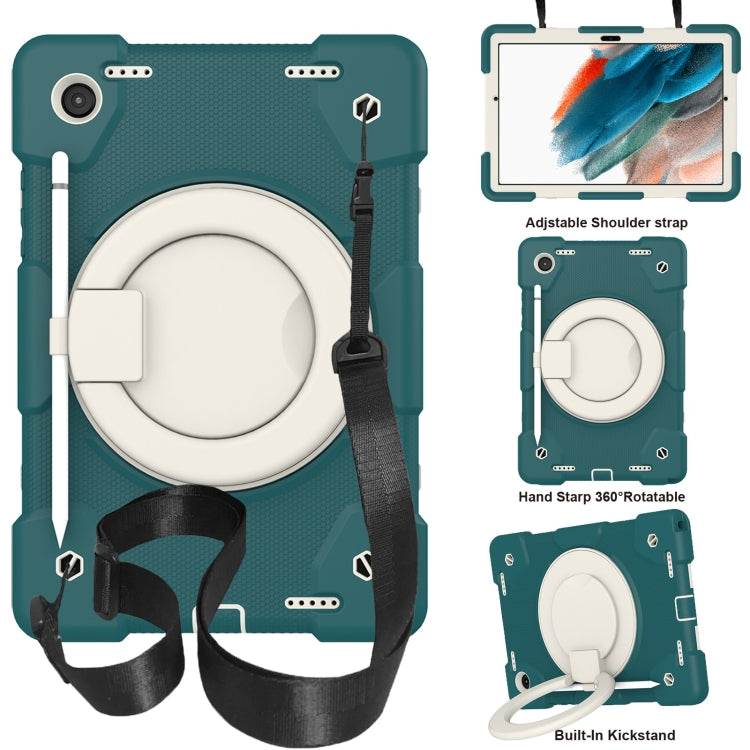 Custodia per tablet con protezione completa in silicone + PC con supporto e cinturino, For Samsung Galaxy Tab A8 10.5 2021, For iPad 10.2 2019/10.2 2020/10.2 2021