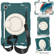 Custodia per tablet con protezione completa in silicone + PC con supporto e cinturino, For Samsung Galaxy Tab A8 10.5 2021, For iPad 10.2 2019/10.2 2020/10.2 2021