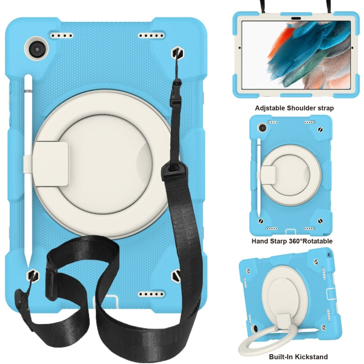 Custodia per tablet con protezione completa in silicone + PC con supporto e cinturino, For Samsung Galaxy Tab A8 10.5 2021, For iPad 10.2 2019/10.2 2020/10.2 2021