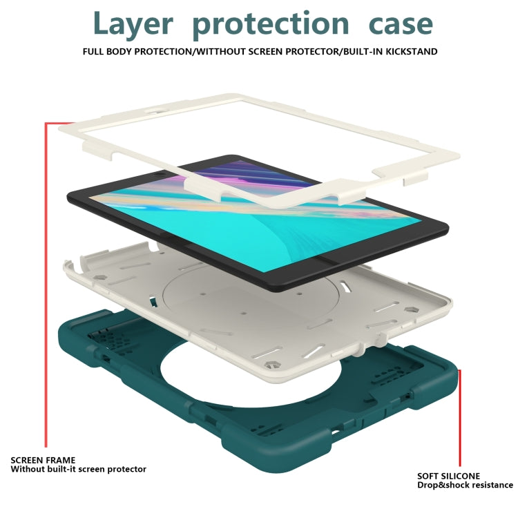 Custodia per tablet con protezione completa in silicone + PC con supporto e cinturino, For iPad 9.7 2018, For iPad Pro 11 2020/Pro 11 2018/Air 2020/Air 2022
