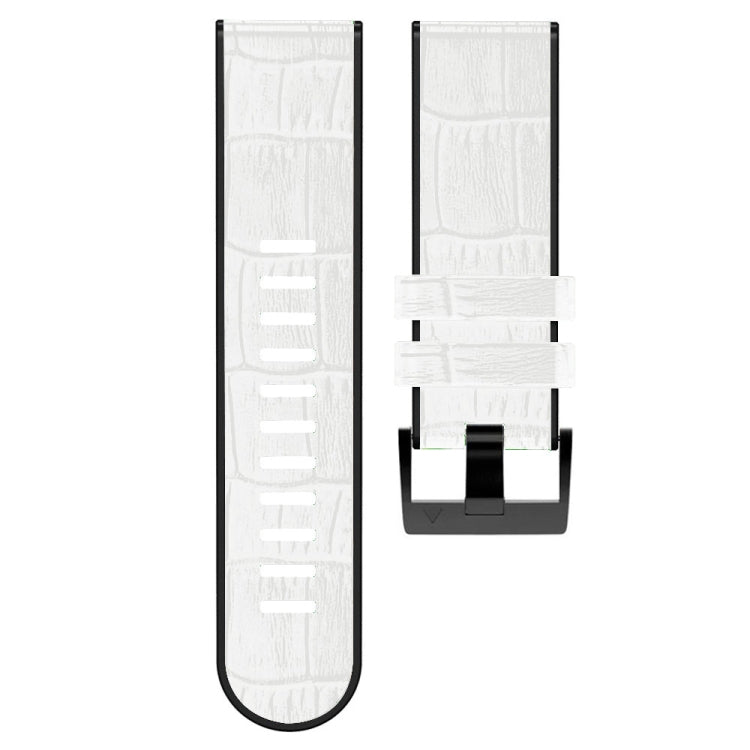 Cinturino per orologio in pelle di silicone con trama di coccodrillo, For Garmin Fenix 7/6 Pro/5 Plus 22mm, For Garmin Fenix 7X/6X Pro/Tactix 7 26mm