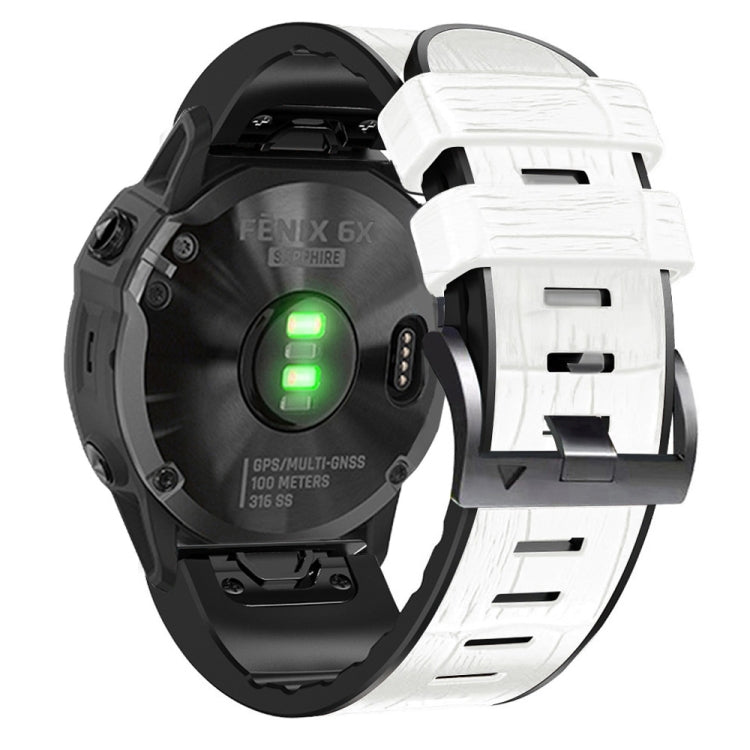 Cinturino per orologio in pelle di silicone con trama di coccodrillo, For Garmin Fenix 7/6 Pro/5 Plus 22mm, For Garmin Fenix 7X/6X Pro/Tactix 7 26mm