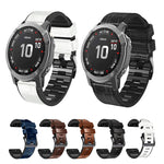 Cinturino per orologio in pelle di silicone con trama di coccodrillo, For Garmin Fenix 7/6 Pro/5 Plus 22mm, For Garmin Fenix 7X/6X Pro/Tactix 7 26mm