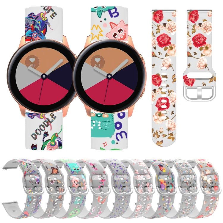 Cinturino in silicone TPU stampato trasparente, For Samsung Galaxy Watch4 20mm, For Huawei Watch GT 3 Pro 22mm