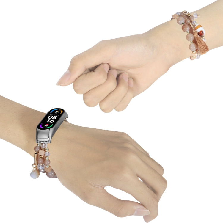 Cinturino per orologio a catena con perline rotonde, For Xiaomi Mi Band 4 / 3, For Xiaomi Mi Band 6 / 5, For Xiaomi Mi Band 7