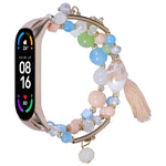 Cinturino per orologio a catena con perline rotonde, For Xiaomi Mi Band 4 / 3, For Xiaomi Mi Band 6 / 5, For Xiaomi Mi Band 7
