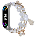 Cinturino per orologio a catena con perline rotonde, For Xiaomi Mi Band 4 / 3, For Xiaomi Mi Band 6 / 5, For Xiaomi Mi Band 7