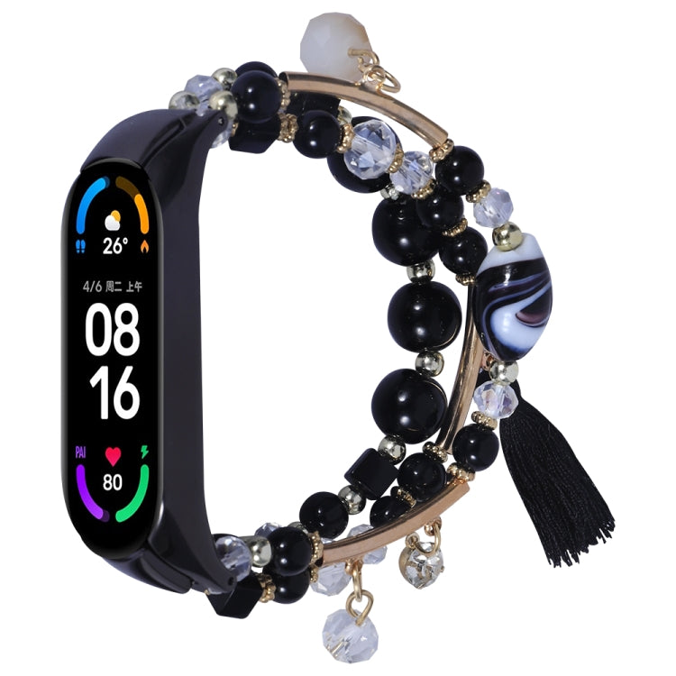 Cinturino per orologio a catena con perline rotonde, For Xiaomi Mi Band 4 / 3, For Xiaomi Mi Band 6 / 5, For Xiaomi Mi Band 7