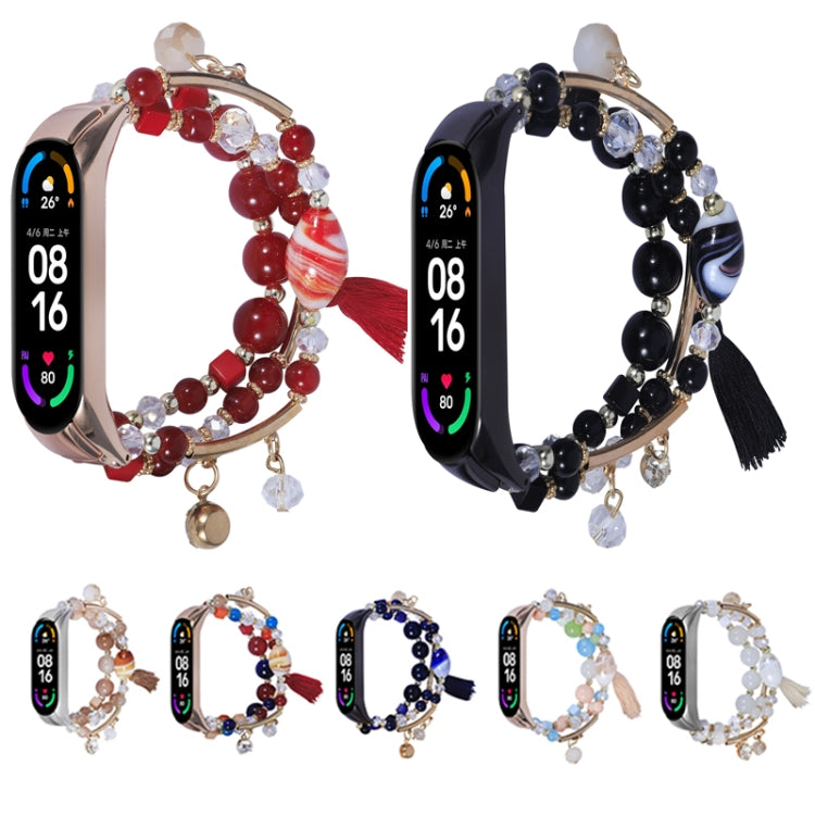Cinturino per orologio a catena con perline rotonde, For Xiaomi Mi Band 4 / 3, For Xiaomi Mi Band 6 / 5, For Xiaomi Mi Band 7