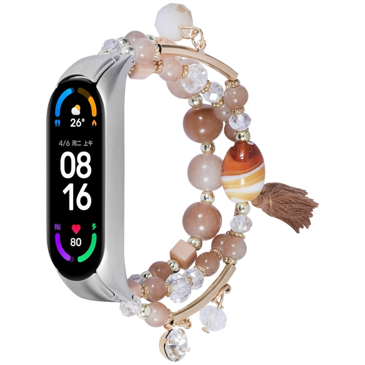 Cinturino per orologio a catena con perline rotonde, For Xiaomi Mi Band 4 / 3, For Xiaomi Mi Band 6 / 5, For Xiaomi Mi Band 7