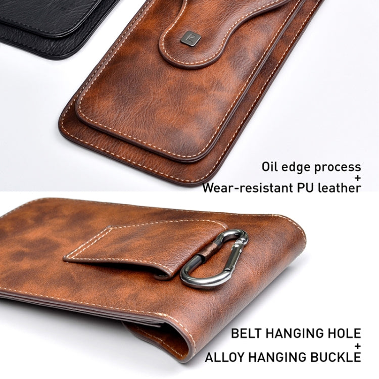 Tasca doppio strato in pelle ecologica per telefono 6,5"