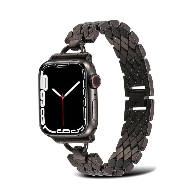 Cinturino in metallo rombo a forma di D per la serie Apple Watch, 7 41mm / 6&SE&5&4 40mm / 3&2&1 38mm, 7 45mm / 6&SE&5&4 44mm / 3&2&1 42mm