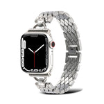Cinturino in metallo rombo a forma di D per la serie Apple Watch, 7 41mm / 6&SE&5&4 40mm / 3&2&1 38mm, 7 45mm / 6&SE&5&4 44mm / 3&2&1 42mm