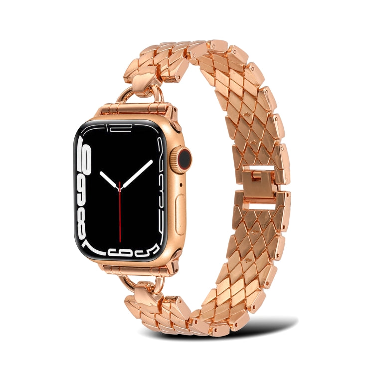 Cinturino in metallo rombo a forma di D per la serie Apple Watch, 7 41mm / 6&SE&5&4 40mm / 3&2&1 38mm, 7 45mm / 6&SE&5&4 44mm / 3&2&1 42mm
