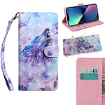 Custodia portafoglio in pelle con slot carte per iPhone 14 Plus