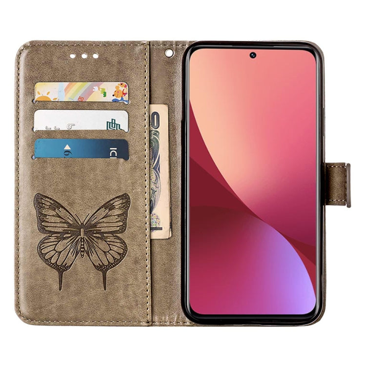 Custodia per telefono in pelle con farfalla goffrata, For Xiaomi 12 Lite, For Xiaomi Redmi Note 11T Pro, For Xiaomi Poco M4 5G