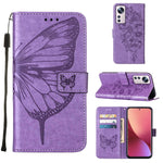 Custodia per telefono in pelle con farfalla goffrata, For Xiaomi 12 Lite, For Xiaomi Redmi Note 11T Pro, For Xiaomi Poco M4 5G