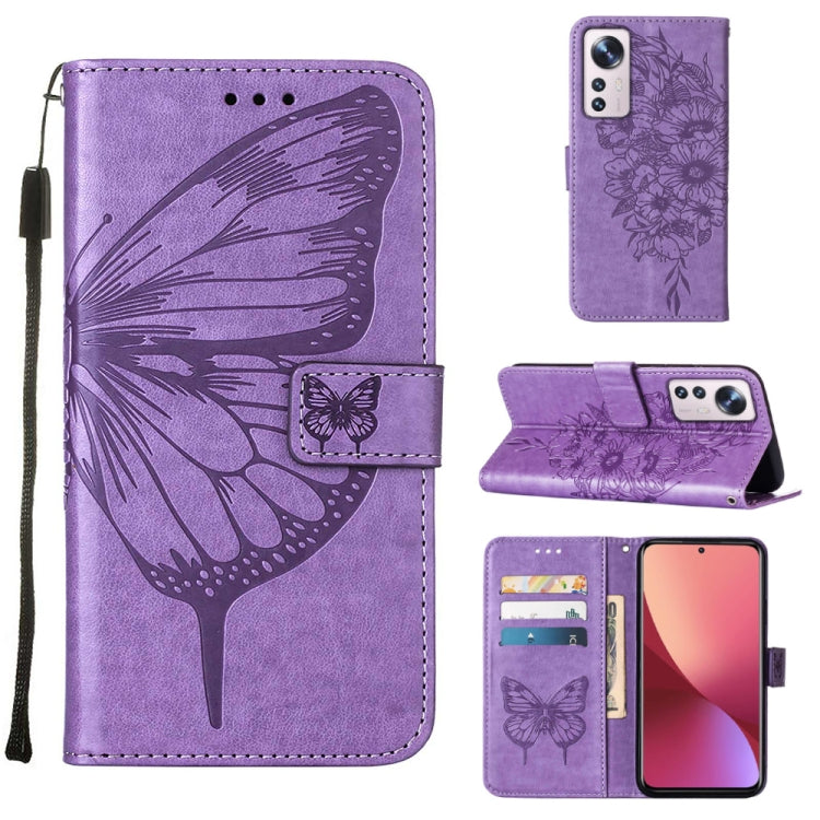 Custodia per telefono in pelle con farfalla goffrata, For Xiaomi 12 Lite, For Xiaomi Redmi Note 11T Pro, For Xiaomi Poco M4 5G
