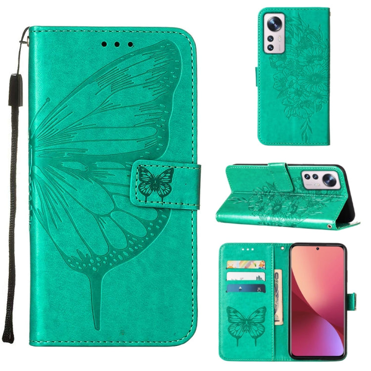 Custodia per telefono in pelle con farfalla goffrata, For Xiaomi 12 Lite, For Xiaomi Redmi Note 11T Pro, For Xiaomi Poco M4 5G