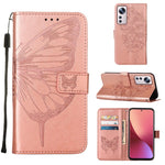 Custodia per telefono in pelle con farfalla goffrata, For Xiaomi 12 Lite, For Xiaomi Redmi Note 11T Pro, For Xiaomi Poco M4 5G