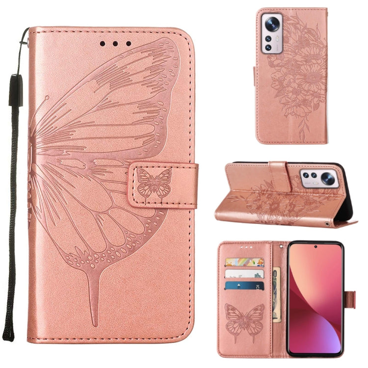 Custodia per telefono in pelle con farfalla goffrata, For Xiaomi 12 Lite, For Xiaomi Redmi Note 11T Pro, For Xiaomi Poco M4 5G