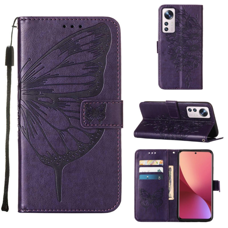 Custodia per telefono in pelle con farfalla goffrata, For Xiaomi 12 Lite, For Xiaomi Redmi Note 11T Pro, For Xiaomi Poco M4 5G