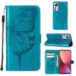 Custodia per telefono in pelle con farfalla goffrata, For Xiaomi 12 Lite, For Xiaomi Redmi Note 11T Pro, For Xiaomi Poco M4 5G