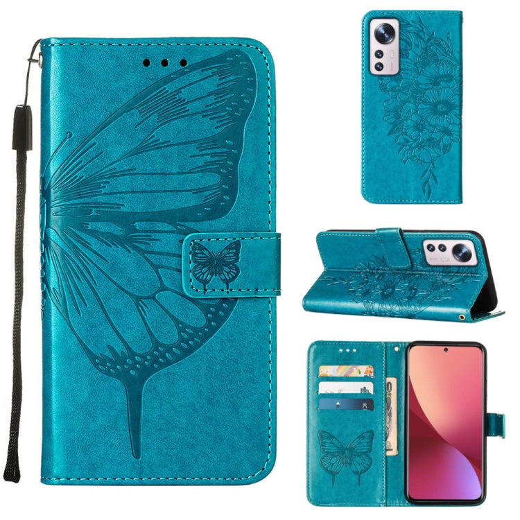 Custodia per telefono in pelle con farfalla goffrata, For Xiaomi 12 Lite, For Xiaomi Redmi Note 11T Pro, For Xiaomi Poco M4 5G