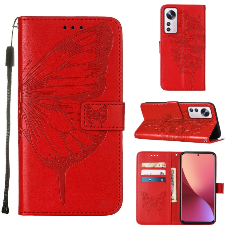 Custodia per telefono in pelle con farfalla goffrata, For Xiaomi 12 Lite, For Xiaomi Redmi Note 11T Pro, For Xiaomi Poco M4 5G
