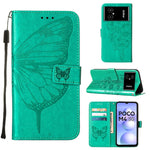 Custodia per telefono in pelle con farfalla goffrata, For Xiaomi 12 Lite, For Xiaomi Redmi Note 11T Pro, For Xiaomi Poco M4 5G