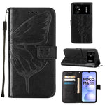 Custodia per telefono in pelle con farfalla goffrata, For Xiaomi 12 Lite, For Xiaomi Redmi Note 11T Pro, For Xiaomi Poco M4 5G
